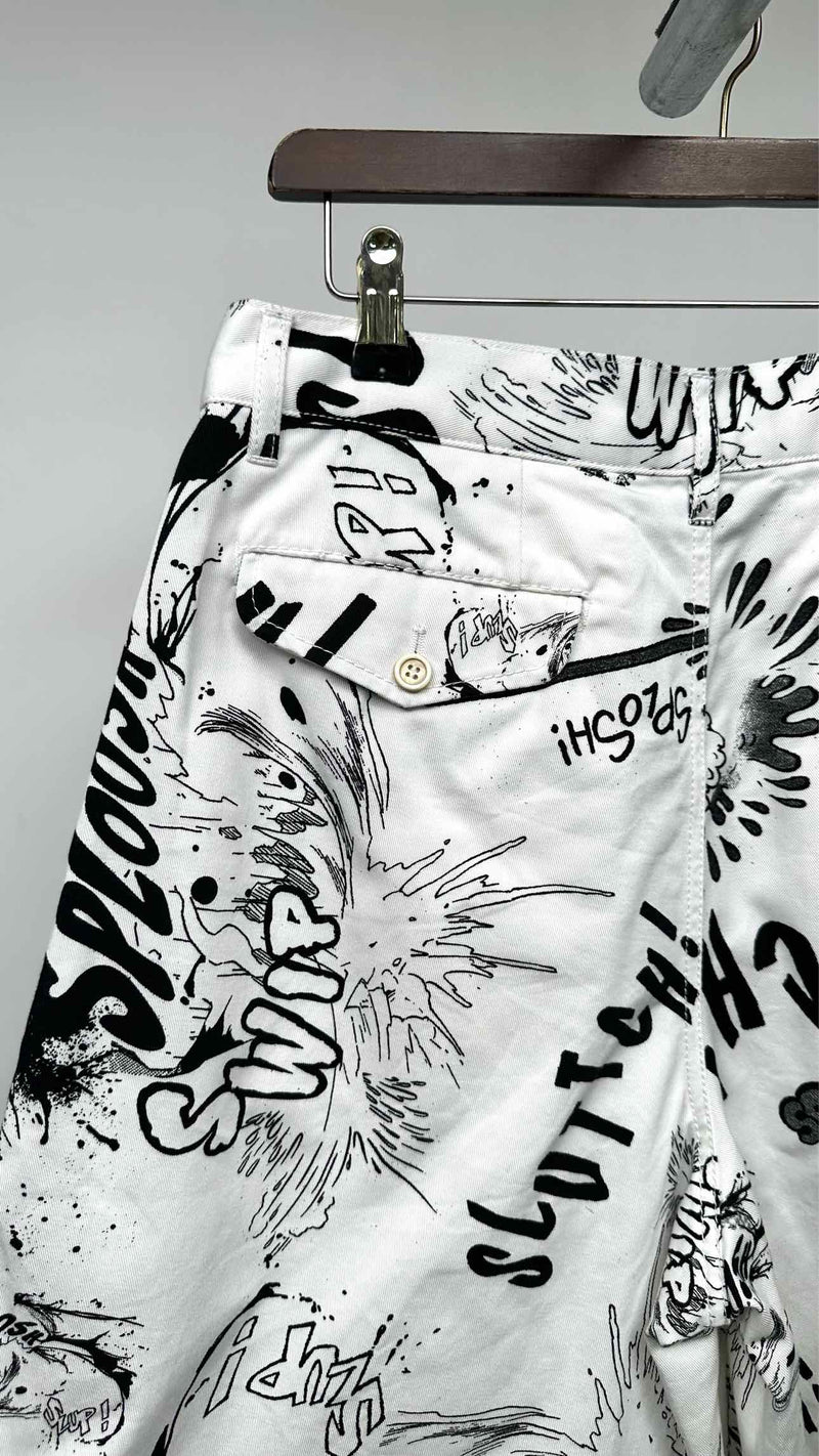 Comme Des Garçons Shirt Printed Wide Shorts