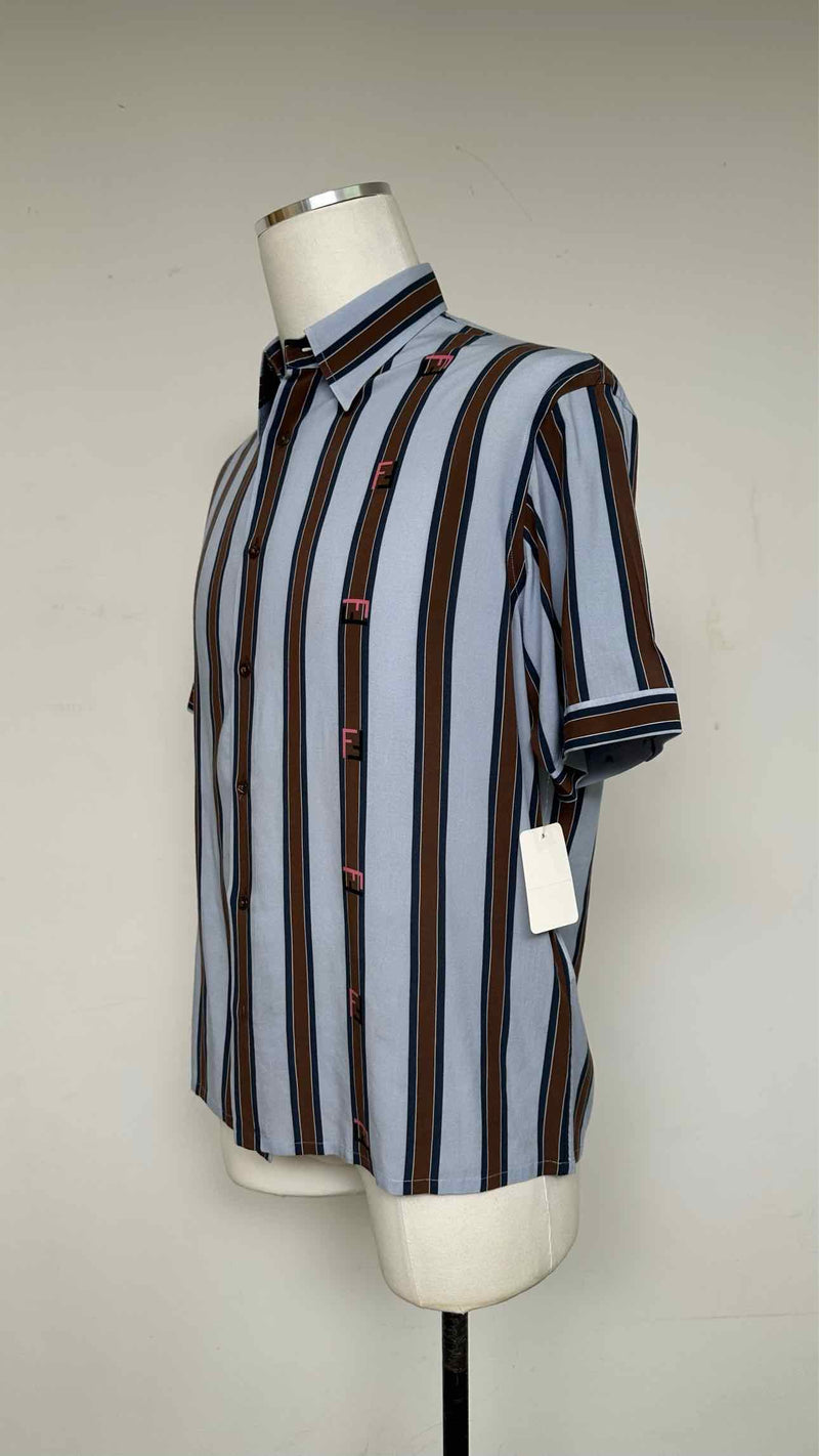 Fendi S/S Logo Stripe Satin Shirt