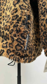 Balenciaga Oversized Leopard Printed Fleece Jacket