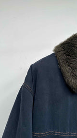 Junior Gaultier Faux-fur Collar Fleece-lining Work Coat