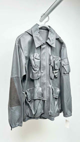 Off-White Leather Bomber Jacket