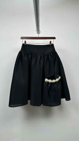 Simone Rocha Wide Cut-out Pearl Skirt
