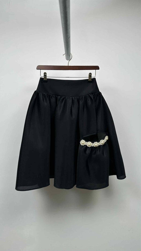 Simone Rocha Wide Cut-out Pearl Skirt