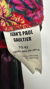 Jean Paul Gaultier Floral Stripe Satin Skirt