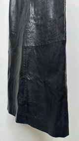 Balenciaga Back-slit Leather Maxi Skirt