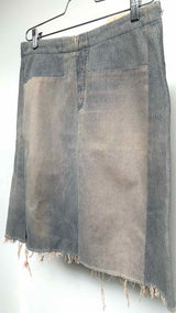 Margiela Artisanal Deconstructed Fray Denim Skirt