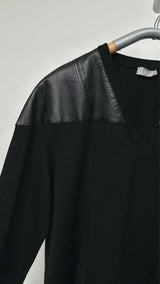 Dior Homme Leather-shoulder Asymmetrical Sweater
