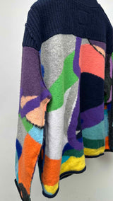 Sacai X Kaws Jacquard Knit Cardigan