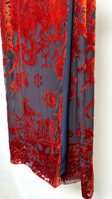 Marine Serre Geotic Devore Velvet Midi Wrap Skirt