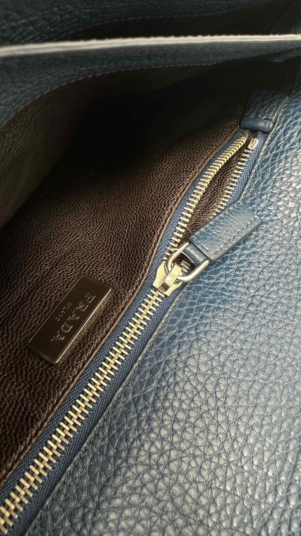 Prada Logo Leather Clutch Bag