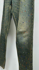 Martine Rose Rhinestone Crystal Gem Jeans