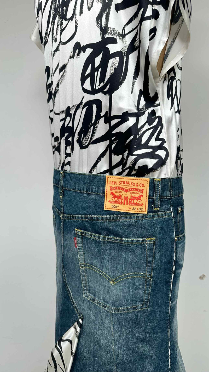 Junya Watanabe X Levi's  N/S Printed Denim-attached Dress