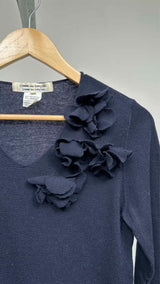 Comme Des Garcons Floral-detail V-neck Sweater