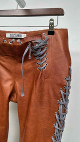 Charlotte Knowles Lace-up Detailed Leather Pants