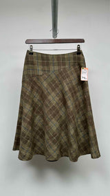 Tricot Comme Des Garcons Plaid Flare Midi Skirt