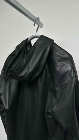 Courreges Leather Duffle Hooded Coat