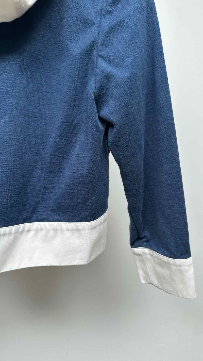 Thom Browne Zip-up Two-tone Cropped Hoodie