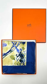 Hermes Kuggor Tree Silk Scarf