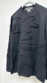 Comme Des Garcons Homme Plus Wavy-paneled Sweater