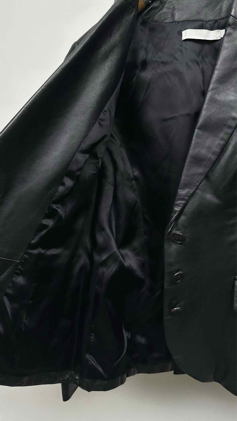 Anne Fontaine Leather Blazer Jacket