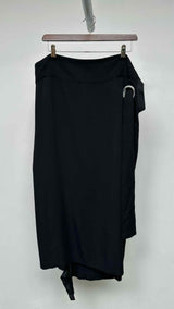 Yohji Yamamoto Tie Eyelet Asymmentry Midi Skirt