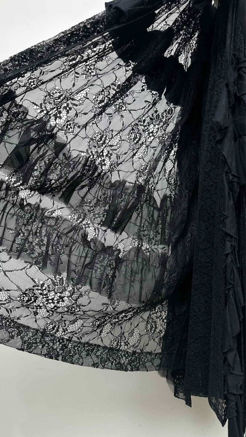 Tao Comme Des GarÃ§ons Lace Ruffle Apron Over Skirt