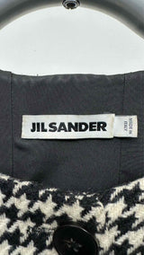 Jil Sander Collarless Houdstooth Coat