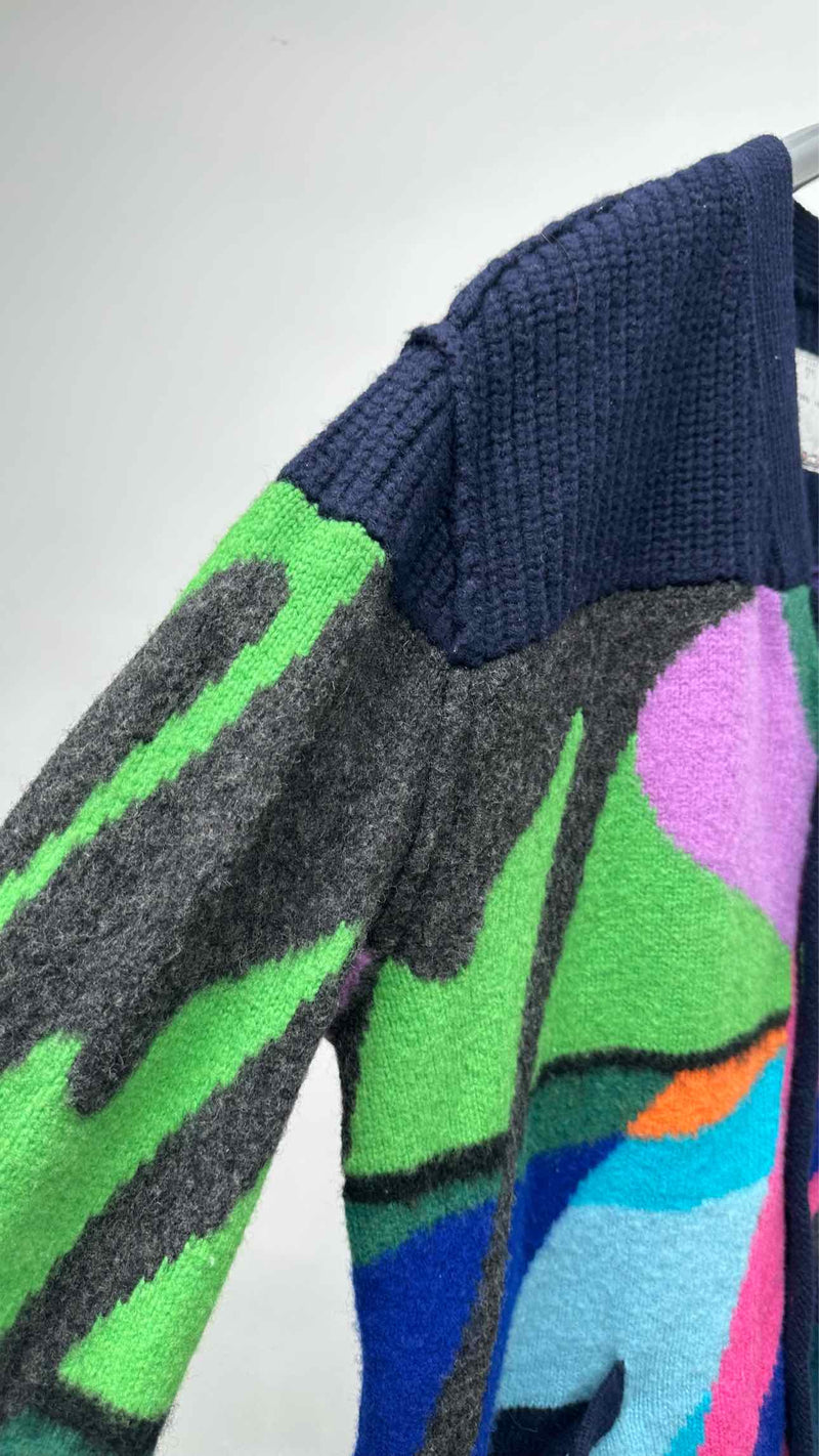 Sacai X Kaws Jacquard Knit Cardigan