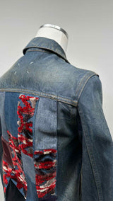 Margiela Zip-up Patched Denim Jacket