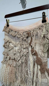 Rodarte Mixed-media Hand-knit Fringe Long Skirt