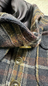 Y's Plaid Wool Blazer Jacket