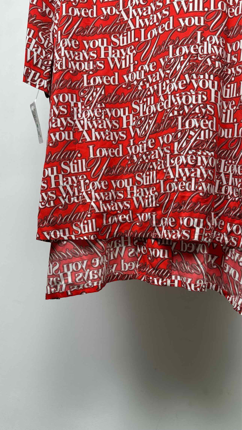 Balenciaga S/S Oversized Love Poem Satin Shirt
