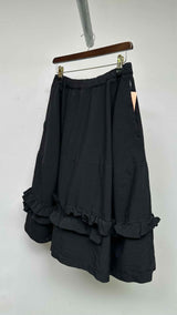 Black Comme Des GarÃ§ons Ruffle-Detail Long Skirt