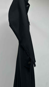 Elena Dawson Pleated-botom Hacking Long Coat