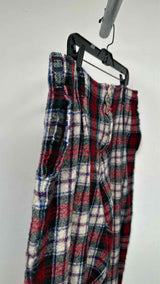 Comme Des Garcons Shirt Boiled Wool Plaid Wide Pants