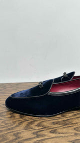 Baudoin & Lange Sagan Bow Velvet Loafers