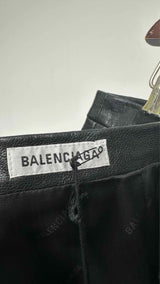 Balenciaga Back-slit Leather Maxi Skirt