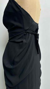 Rick Owens Asymmetrical Wrap Halter-Neck Satin Dress