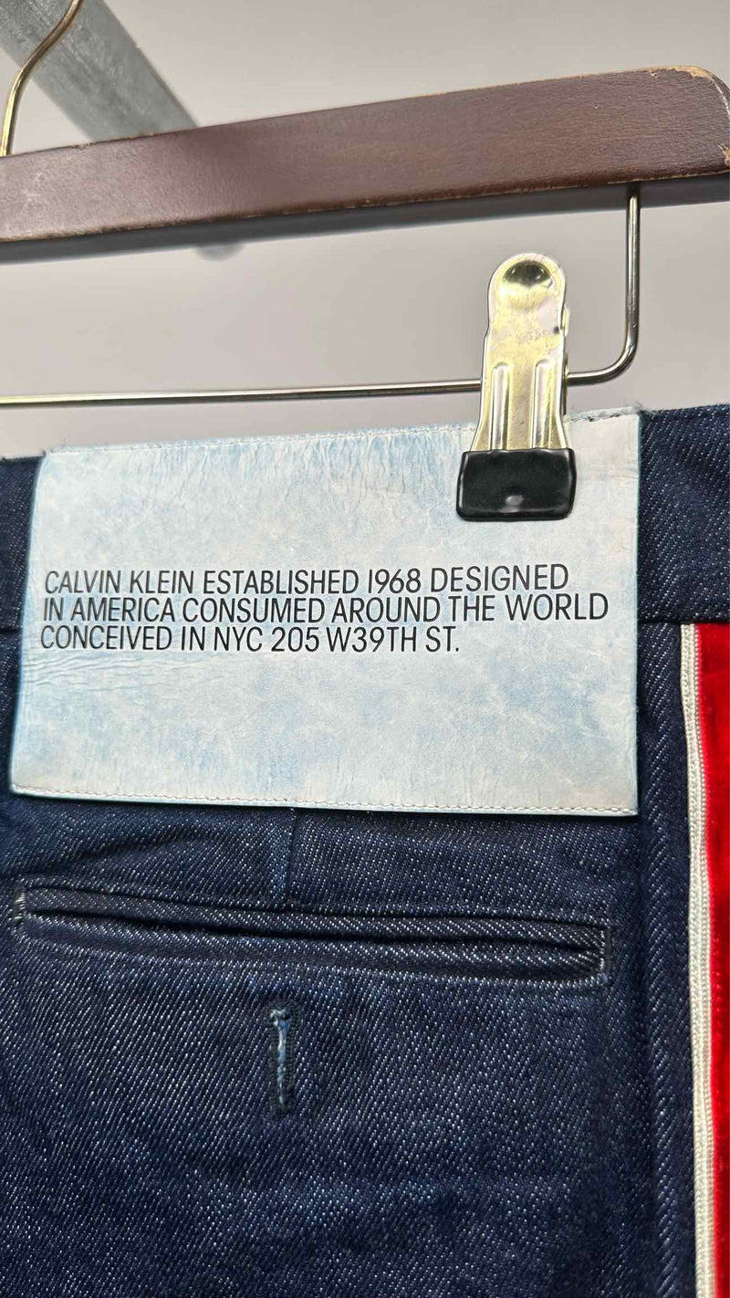 Calvin Klein 205W39NYC Center-Seam Side-Velvet Jeans