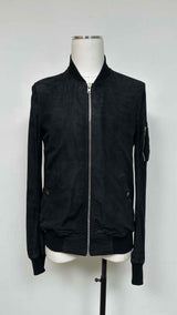 Rick Owens Distressed MA-1 Leather Jacket