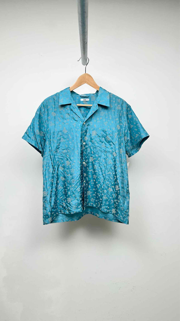 Bode S/S Floral Flocked Shirt