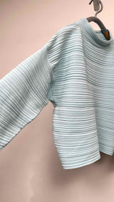 Pleats Please L/S Mock-neck Pleated Top