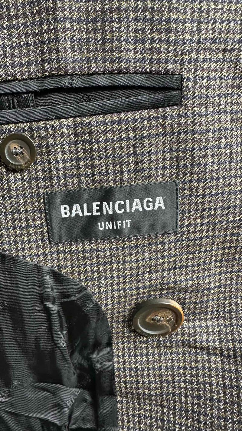 Balenciaga Double-breasted Houndstooth Oversized Long Coat