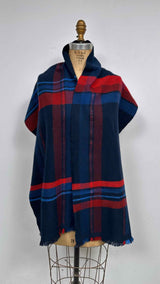 Hermes Plaid Fringe Scarf