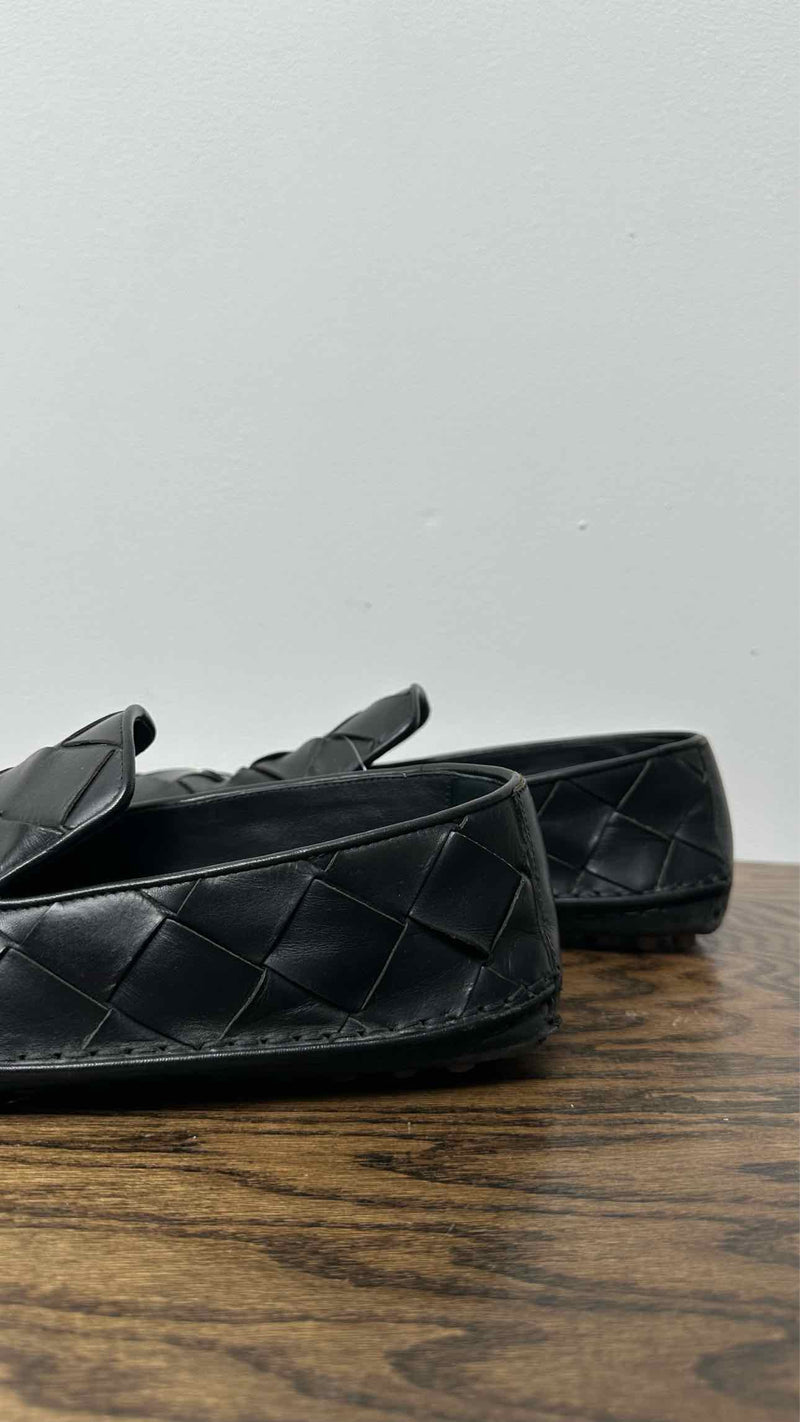 Bottega Veneta Square-toe Intrecciato Leather Slippers