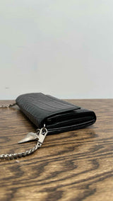 Givenchy Chain-strap Croco-embossed Wallet Pouch