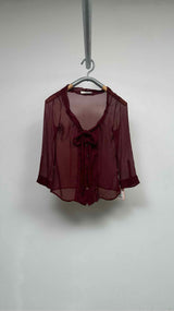 PRADA Sheer Silk Light Pleat Shirt