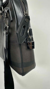 Burberry Smoked Check Newburg Briefcase Bag