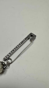 Alexander McQueen Crystal and Pearl Safety Pin Brooch
