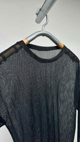 Issey Miyake Men L/S Mesh-pleated Top